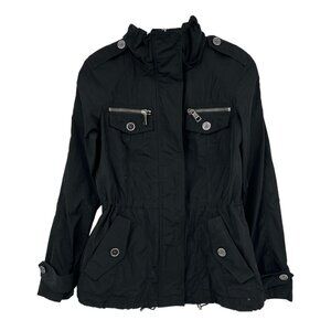 Burberry Brit Black Zip Cinch Waist Jacket | XS